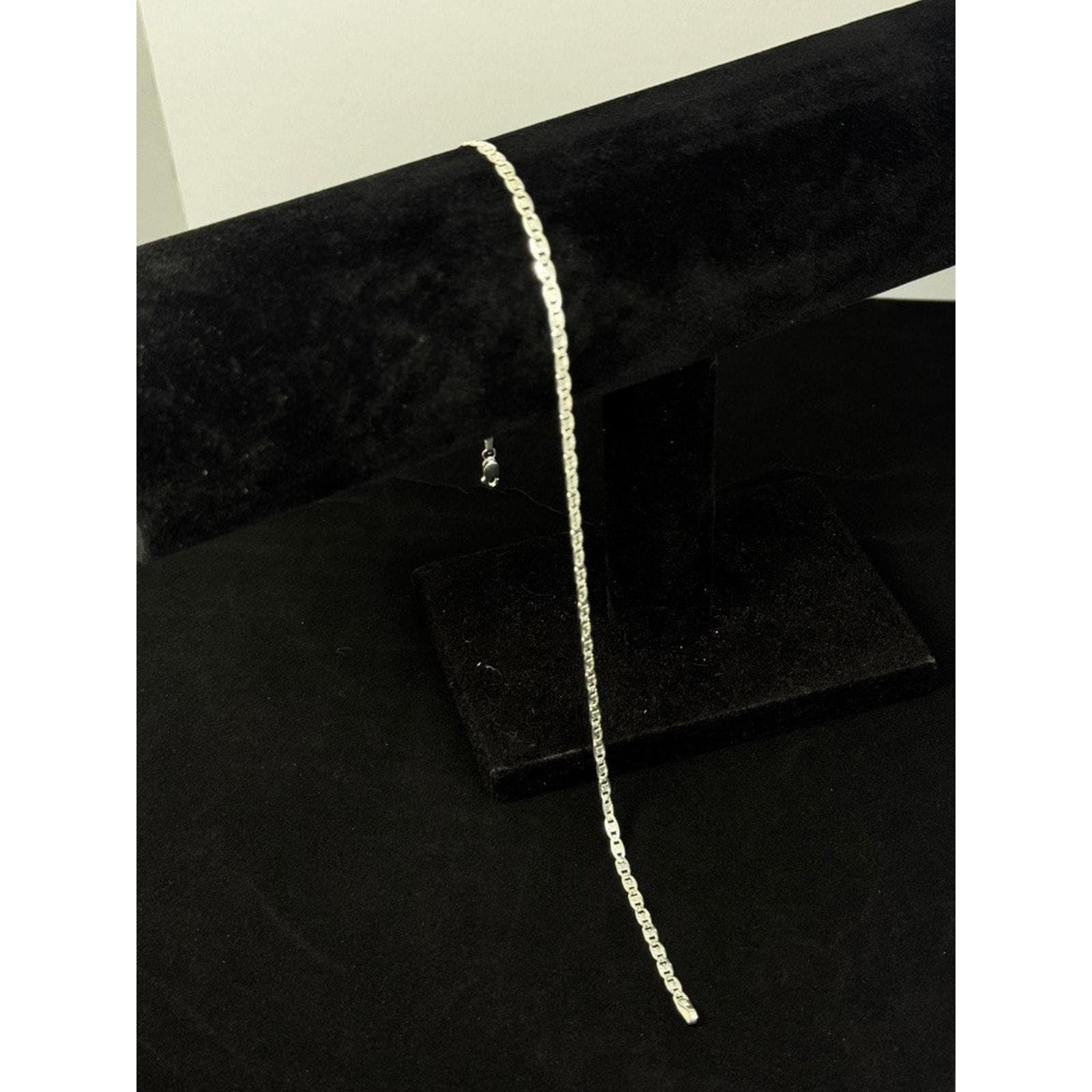 Sterling Silver Mariner Link brazalet 12 Inch 2.6mm Diamond Cut 2.7g