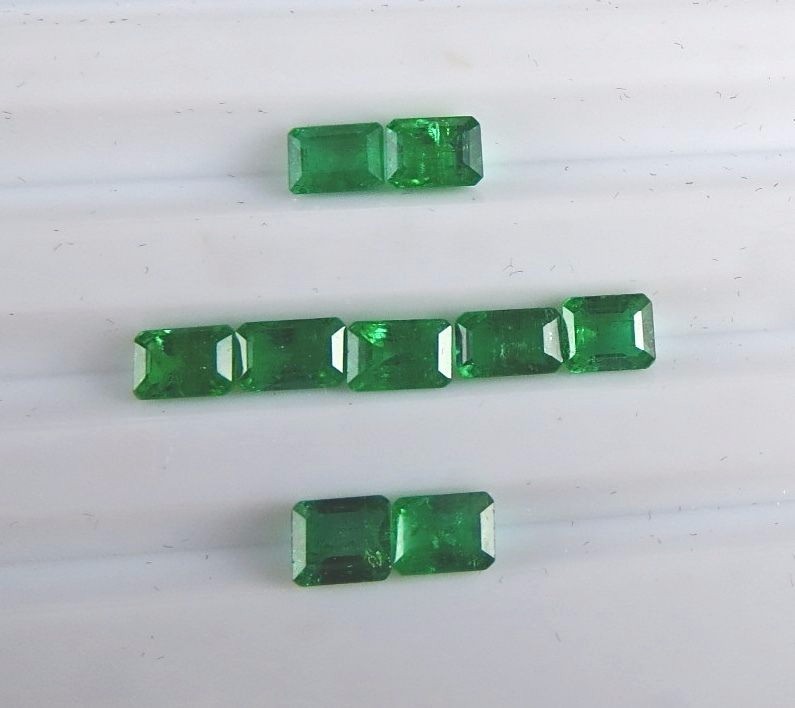 Certified Natural Emerald Octagon 9 Pc 5.59 Ct Loose Gem Ring Bracelet