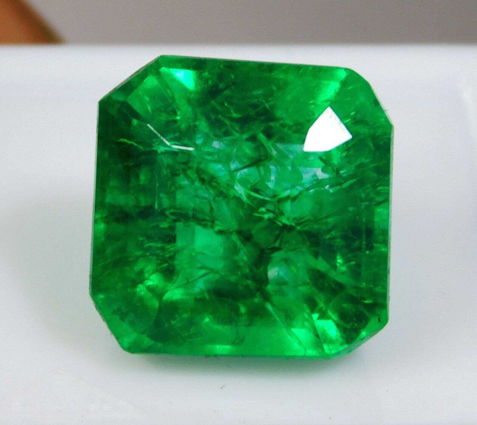 11 Ct Colombian Natural Green Emerald Square Cut Certified Loose Gemstone AAA
