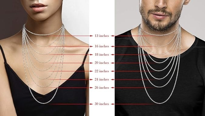 “Collar Cadena Eslabones Figaro De Plata Esterlina Italiana 925 Solida De 2.3 Mm