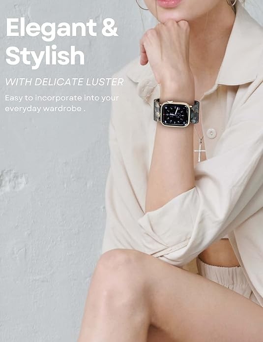 Wide Bangle Stretchy Resin Watch Band Compatible with Apple Watch for Women, Tor