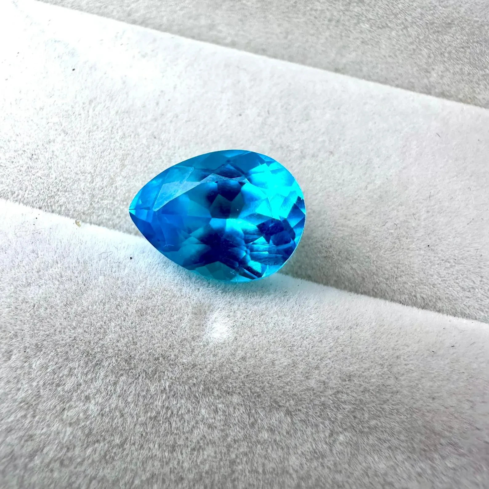 9.54 Ct Natural Certified Neon Blue Paraiba Tourmaline Pear Cut Loose Gemstone