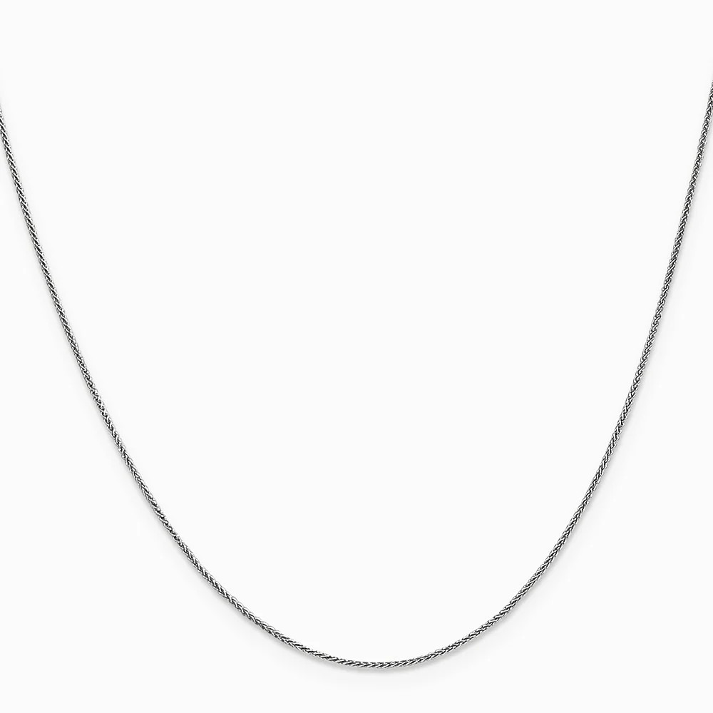 10K White Gold .85mm Spiga Chain Necklace 16″-24″