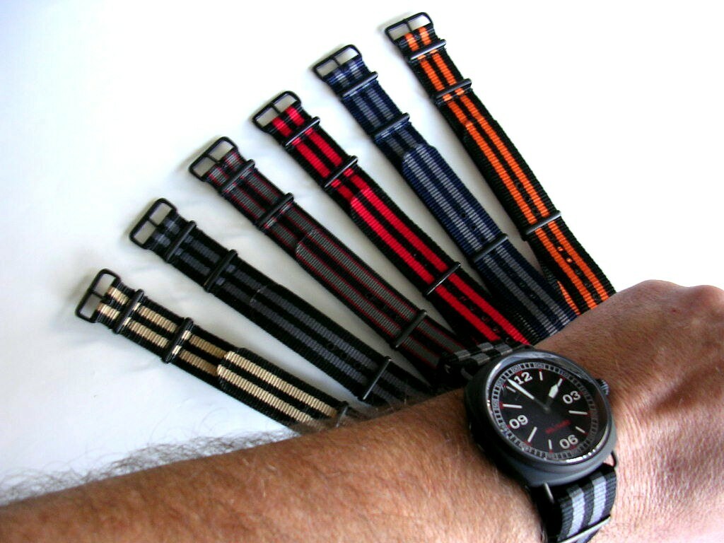 NATO G10 ® Premium Ballistic nylon PVD Military watch band strap Bond IW SUISSE