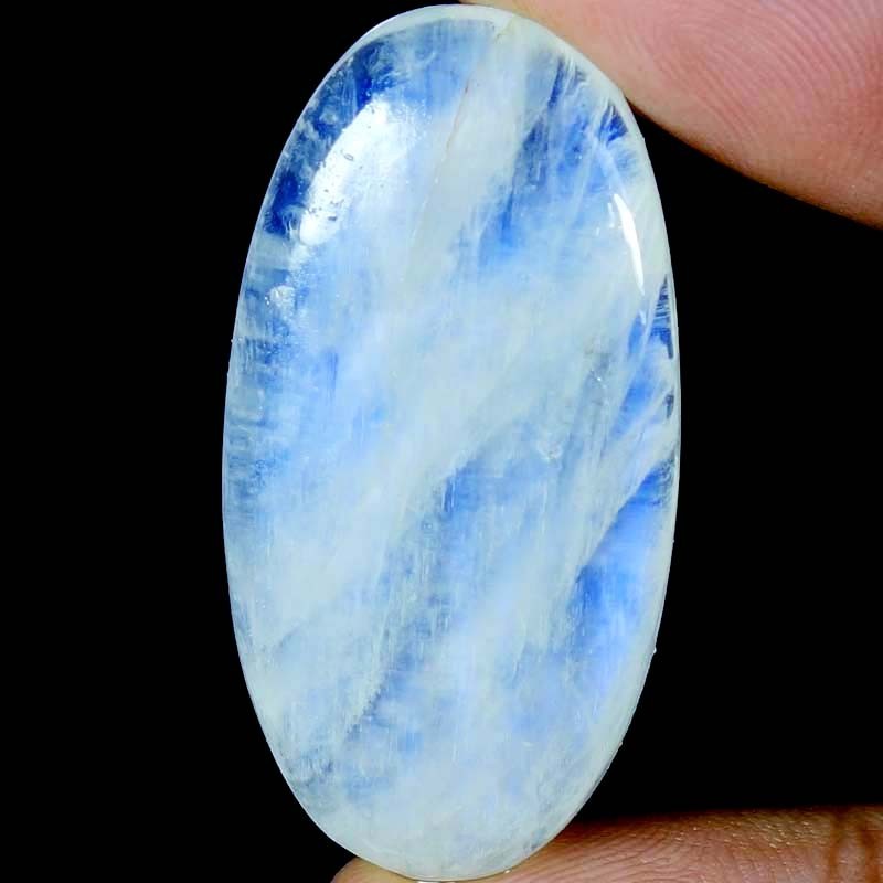 Rainbow Blue Moonstone Oval Cabochon, Natural Moonstone stone 73.85 CT 22x44x8mm