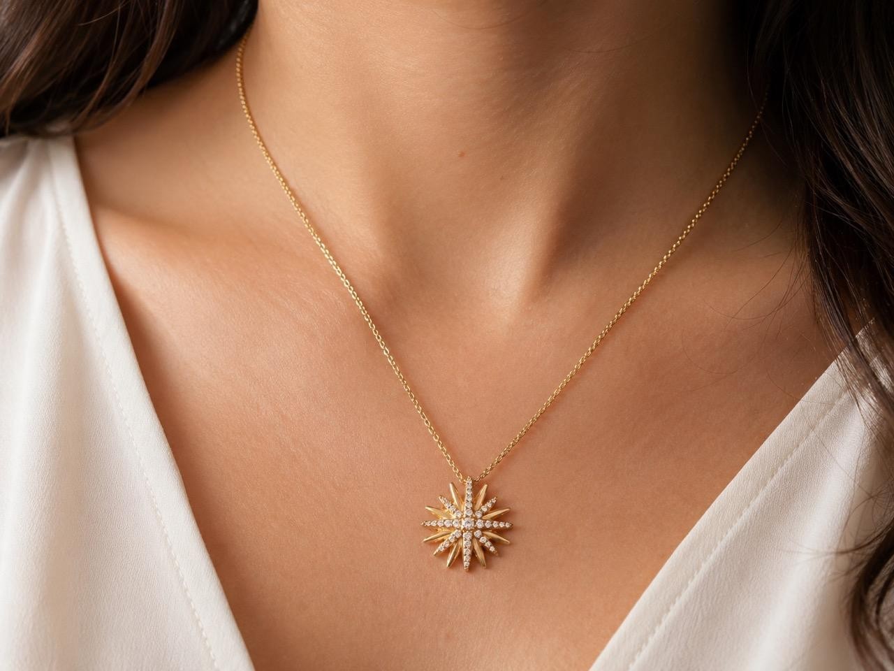 Estate David Yurman Starburst Pendant Necklace 20mm – VHK#948A