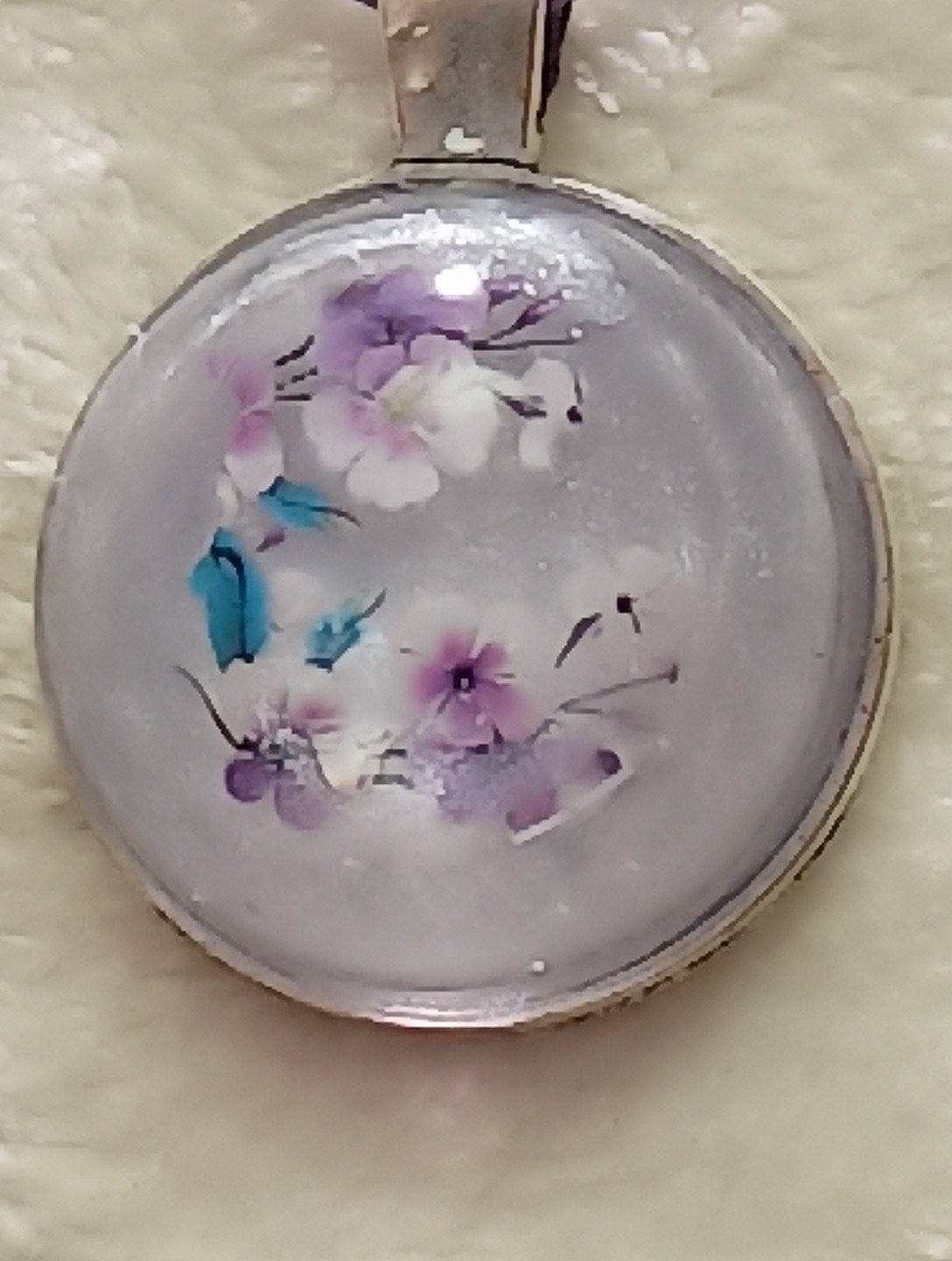 Resin Pendant Necklace Hand Crafted