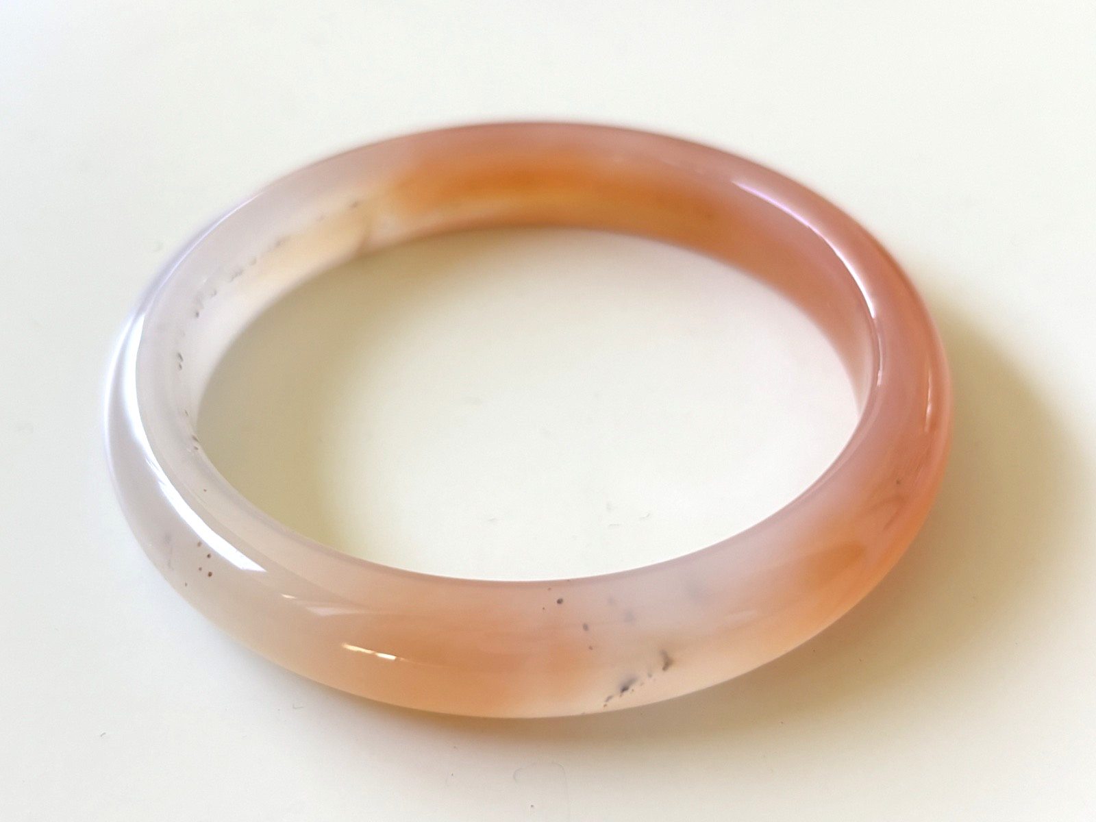 61mm Carnelian Agate Bangles Bracelets Orange Lace Agate Banding
