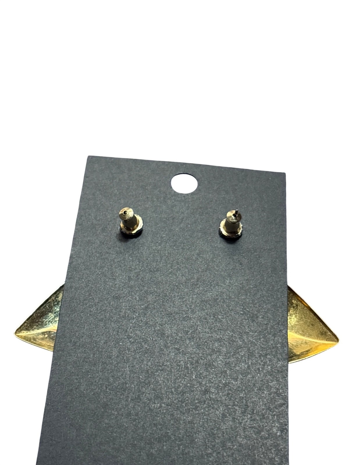 Vintage Goldtone Triangle Door Knocker Earrings 1 5/8 inches
