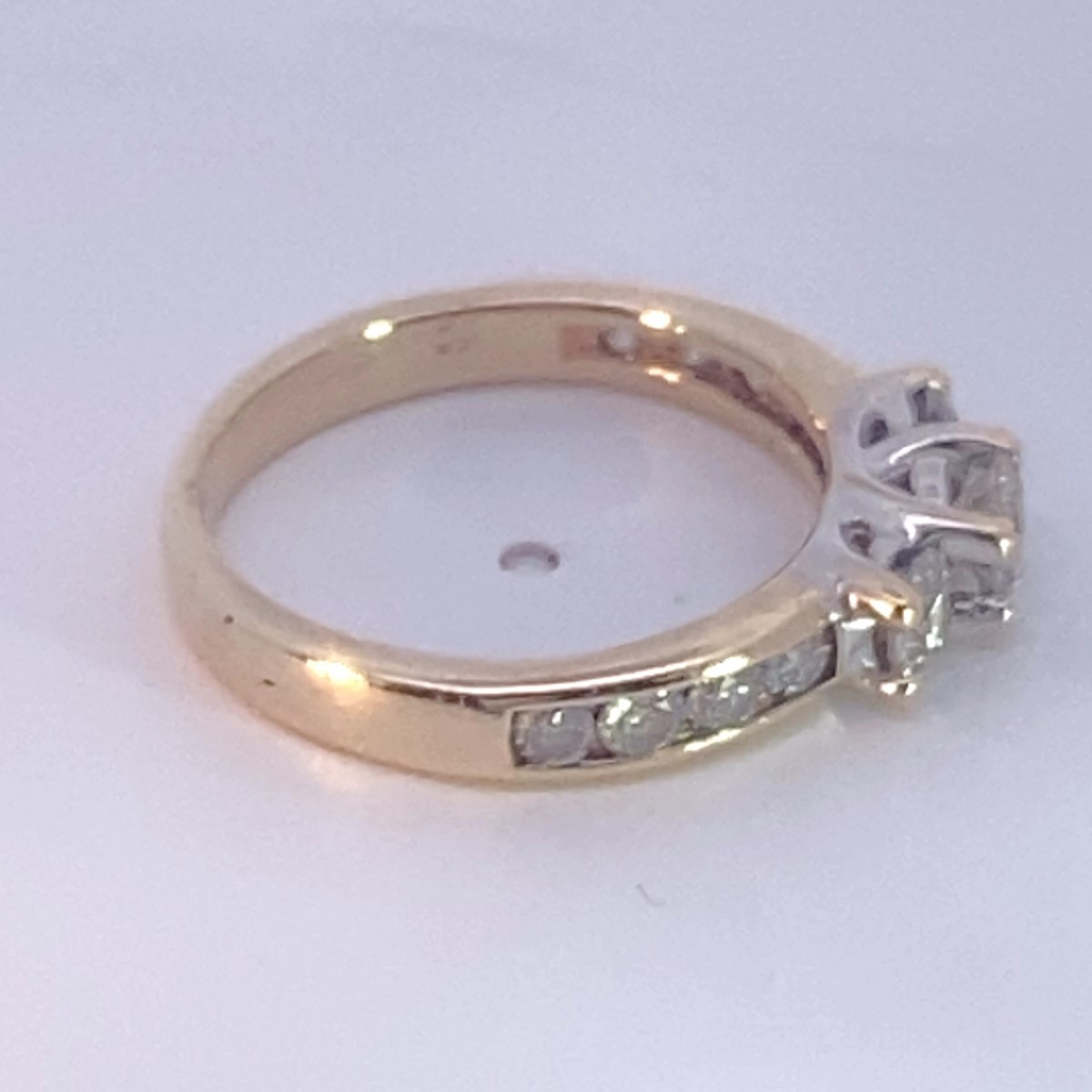 10K Yellow Gold Round Brilliant Diamond Anniversary Ring .90 CTW sz (MI1056538)
