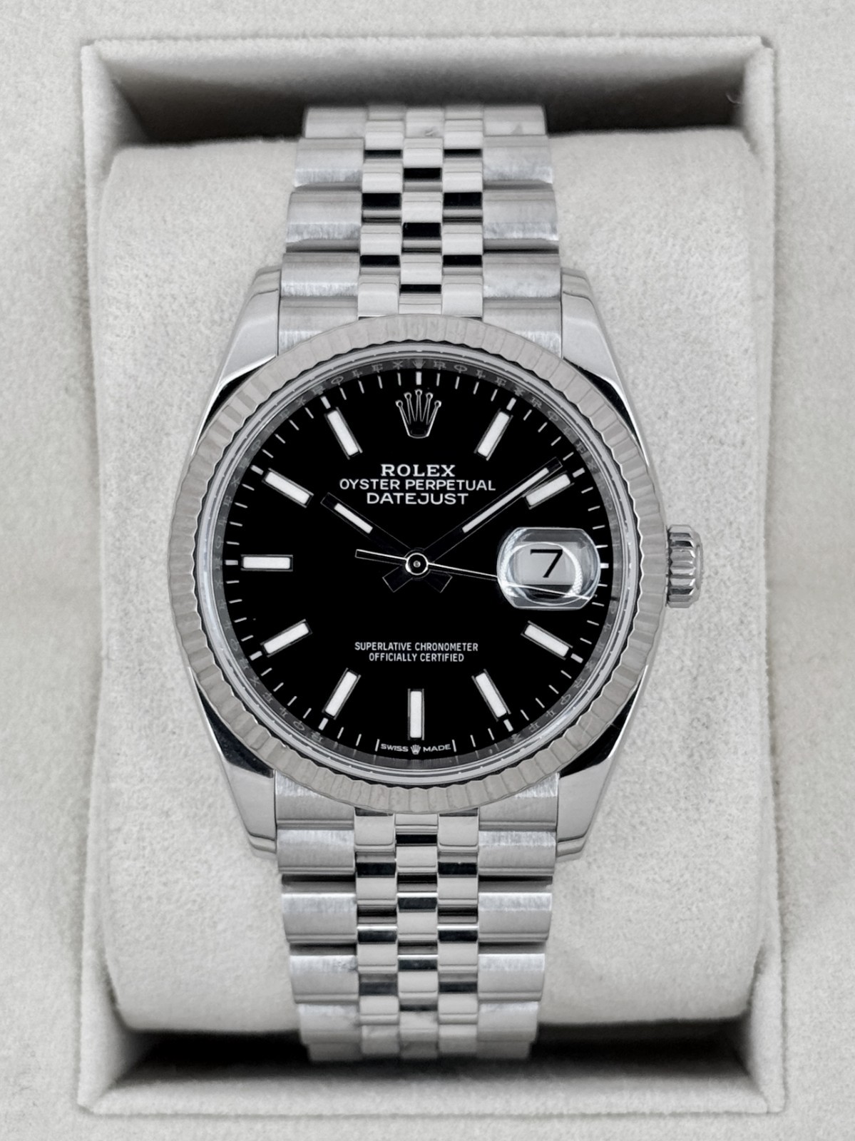 2019 Rolex Datejust 36mm 126234 Stainless Steel Jubilee Black Dial
