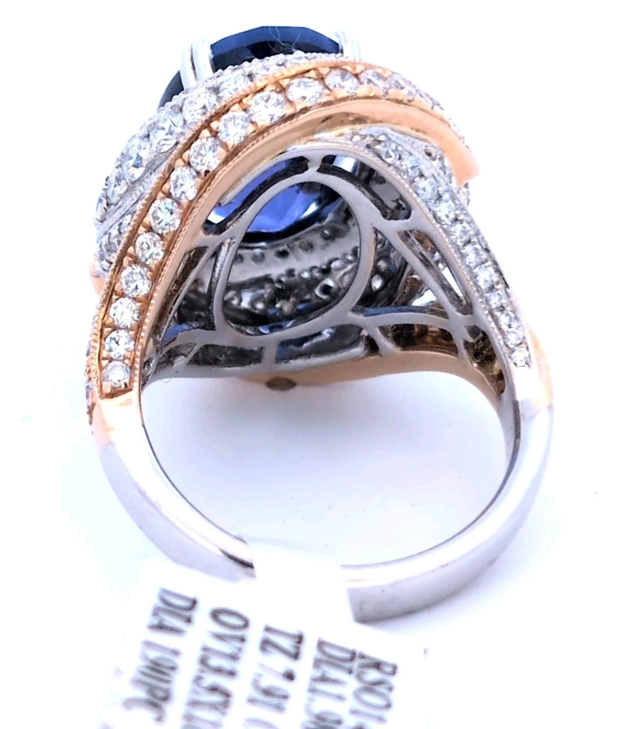 Video 9.89CT 18K White Rose Gold Natural Tanzanite Diamond 💎 Engagement Ring