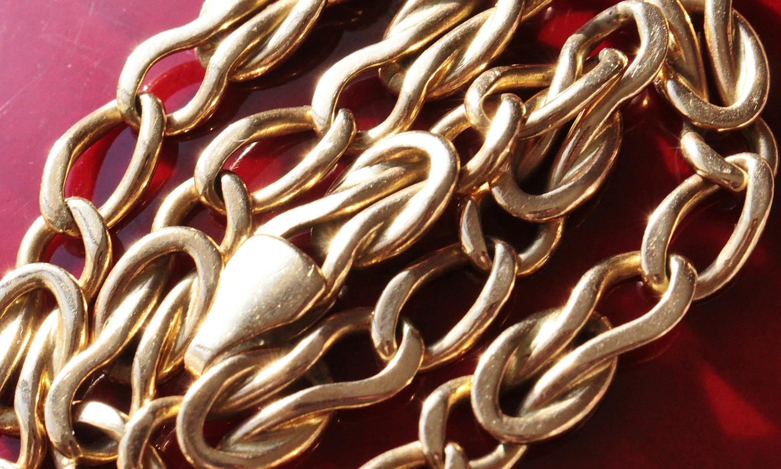 14k yellow gold bracelet Italian 7.62″ diamond cut fancy link chain vintage 7.9g