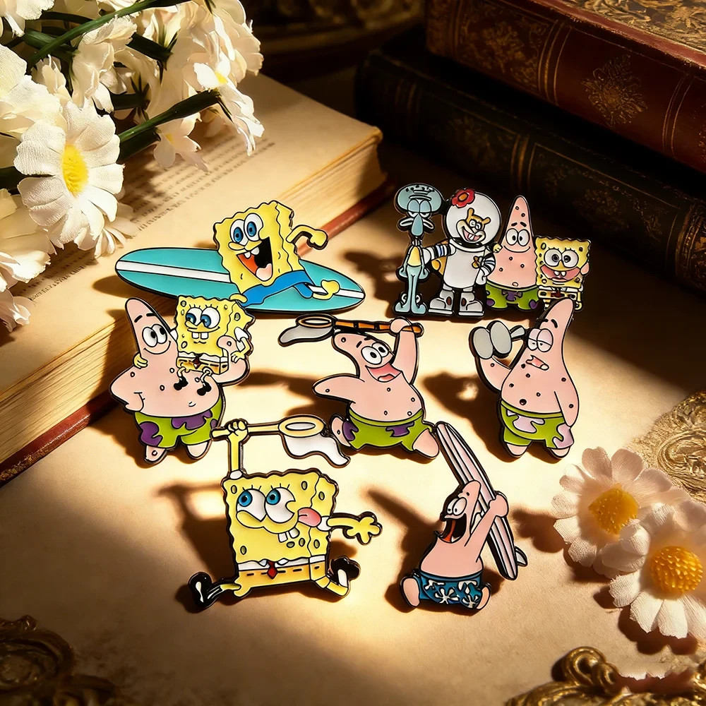 SpongeBob Squarepants And Friends Metal/Enamel Pin Set Of 7 #2 Set