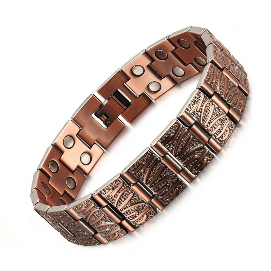 Magnetic pure copper link bracelet with 38 high quality magnet, free UK delivery