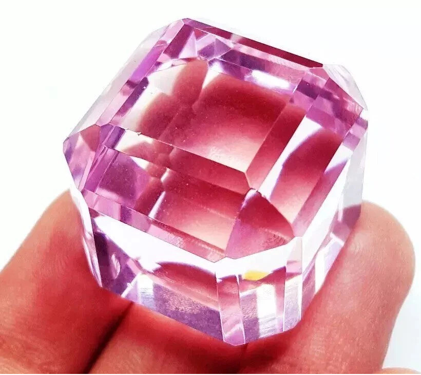 Certified 120 Ct Cube Cut Brazilian Natural Pink Color Topaz Loose Gemstone A++
