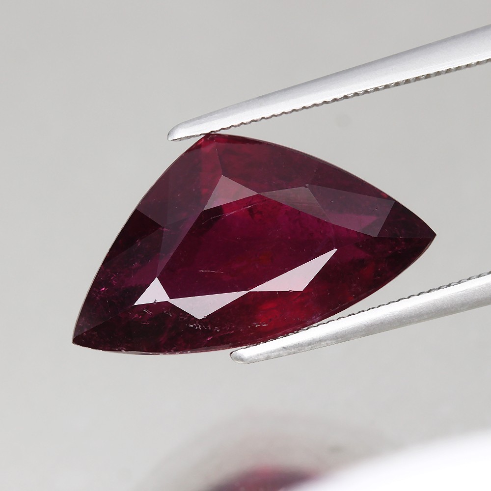 8ct Trillion Cut 18×10.2mm Natural Unheated Rubellite Tourmaline Mozambique, Afr