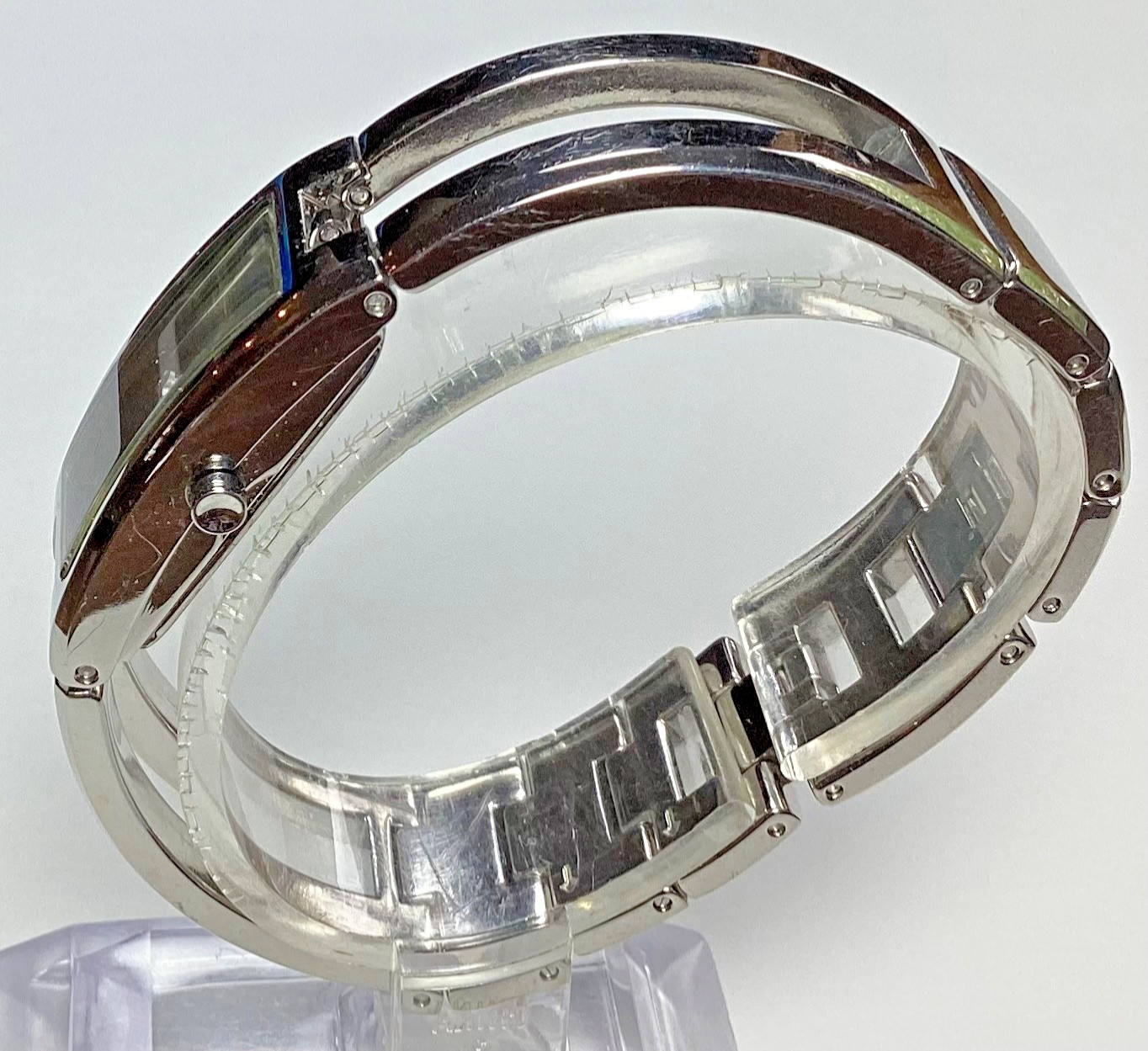 DKNY Womens Watch Tank Silver Bracelet WR New Battery Size 6.25” Extra Link