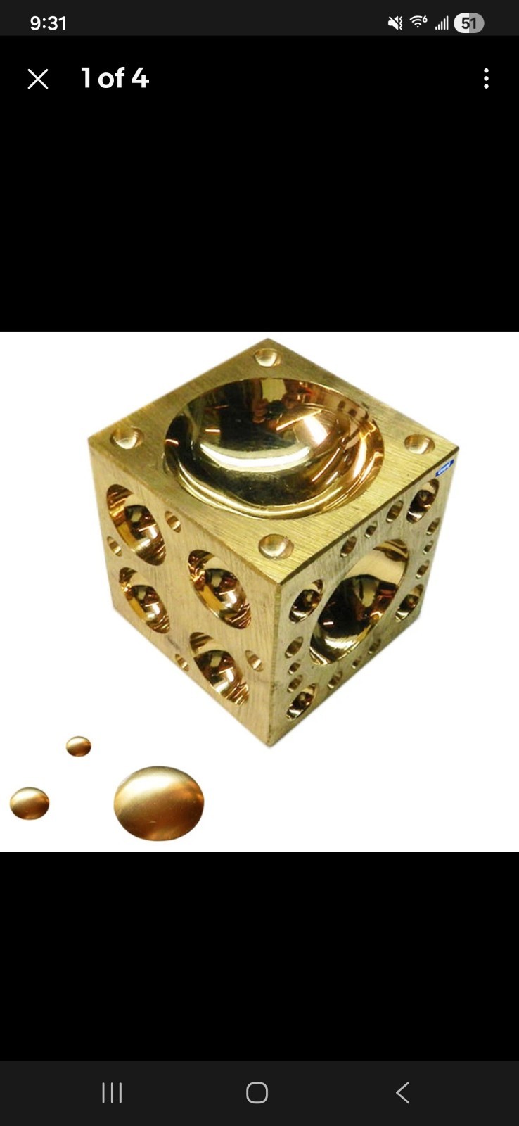Jewelers Block Brass Dapping Block Doming 1-1/2″ Cube Half Spheres Forming Tool