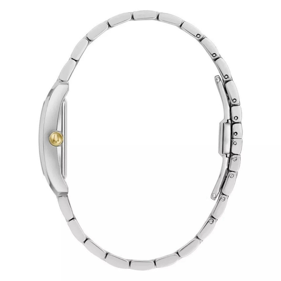 NEW Bulova Classic Diamond Ladies Tank Rectangular Watch 98P230 Two Tone Quartz