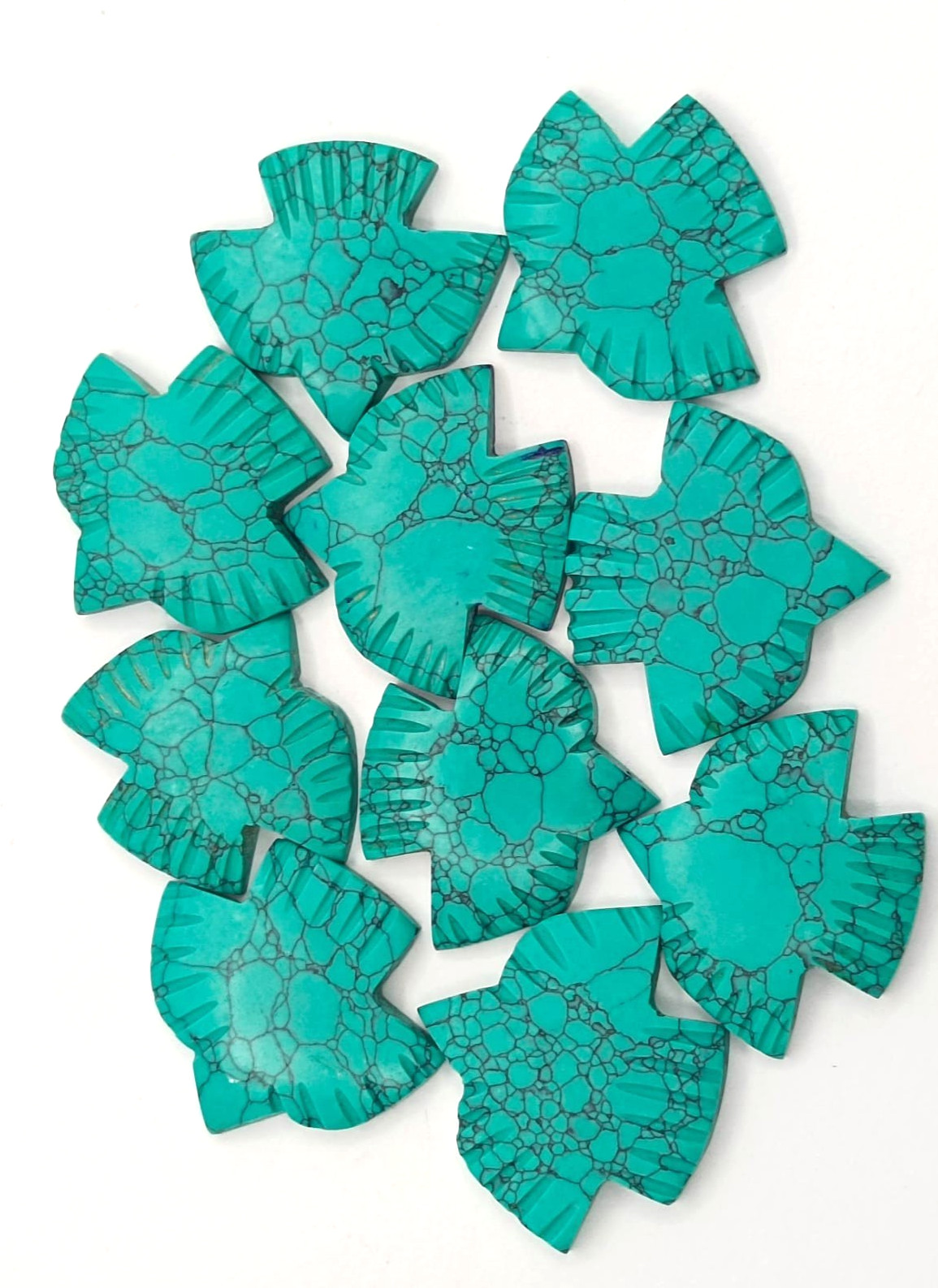 Blue Turquoise Bird Drilled Piece Pendant Loose gemstone For Jewelry 10 Pcs Lot