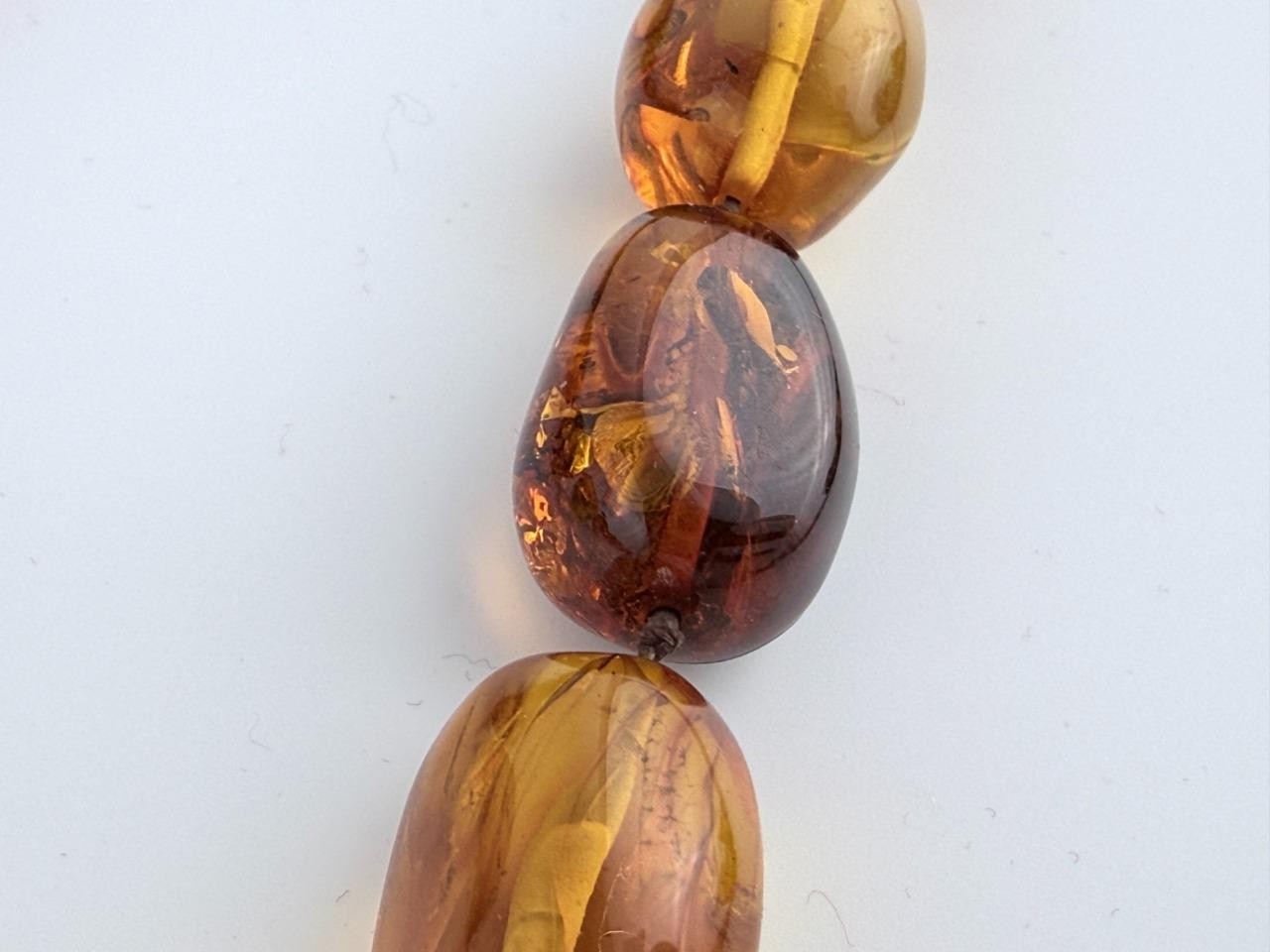 Vintage Freeform Shape Multi Mixed Amber Beaded Necklace 30 Inches Length 114g