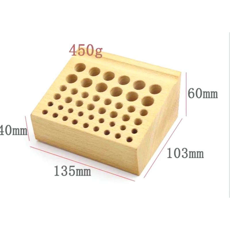 46 Holes 7mm/9mm/15mm Assorted Wooden Watch Repair Tool Holder Organizer Stand