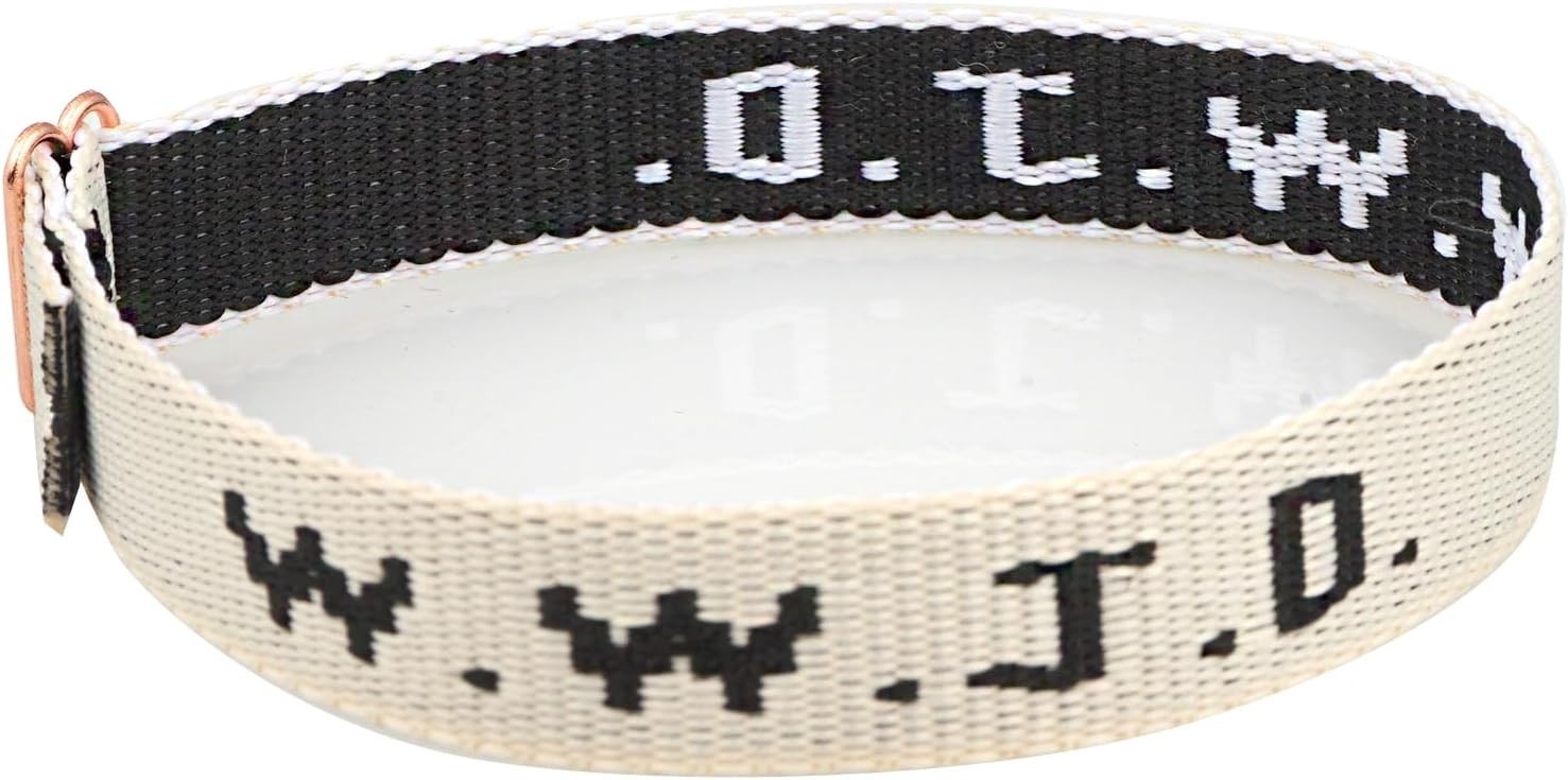 WWJD Colorful Woven Bracelets – 5 Adjustable Christian Wristbands for All Ages