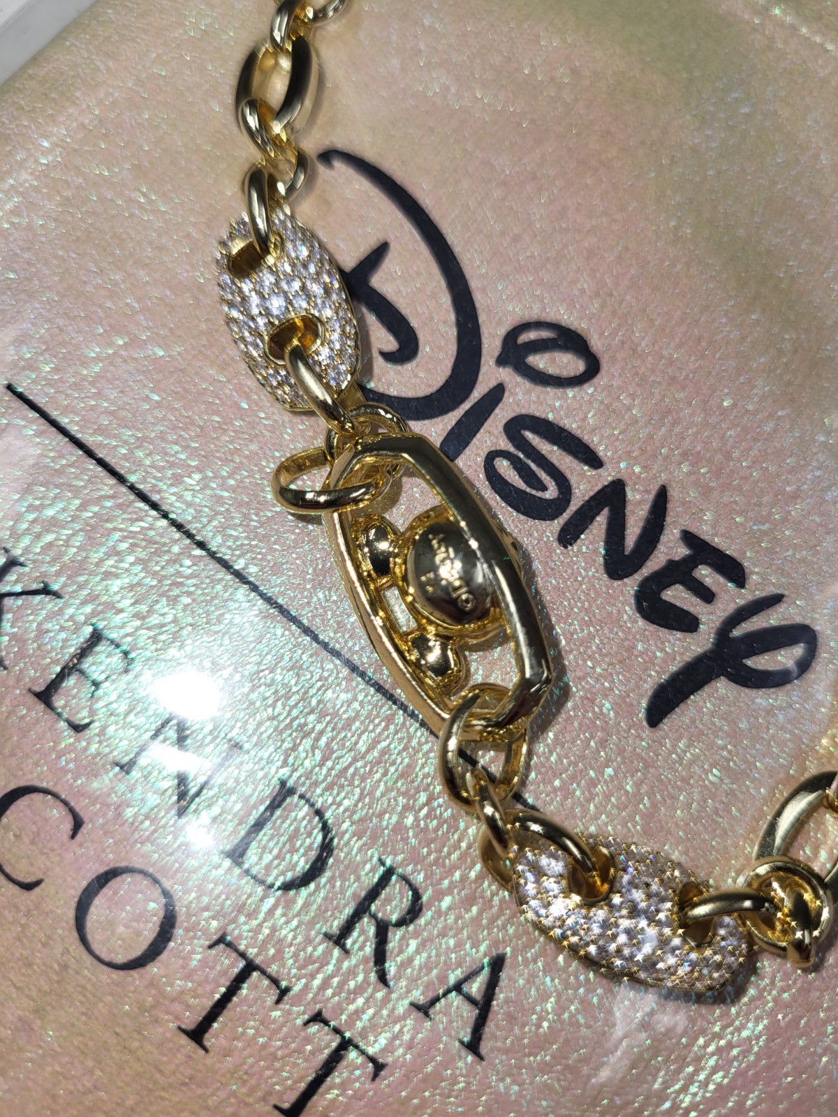 Disney | Kendra Scott Gold Mickey Mouse Crystal Chain Necklace in White Mix