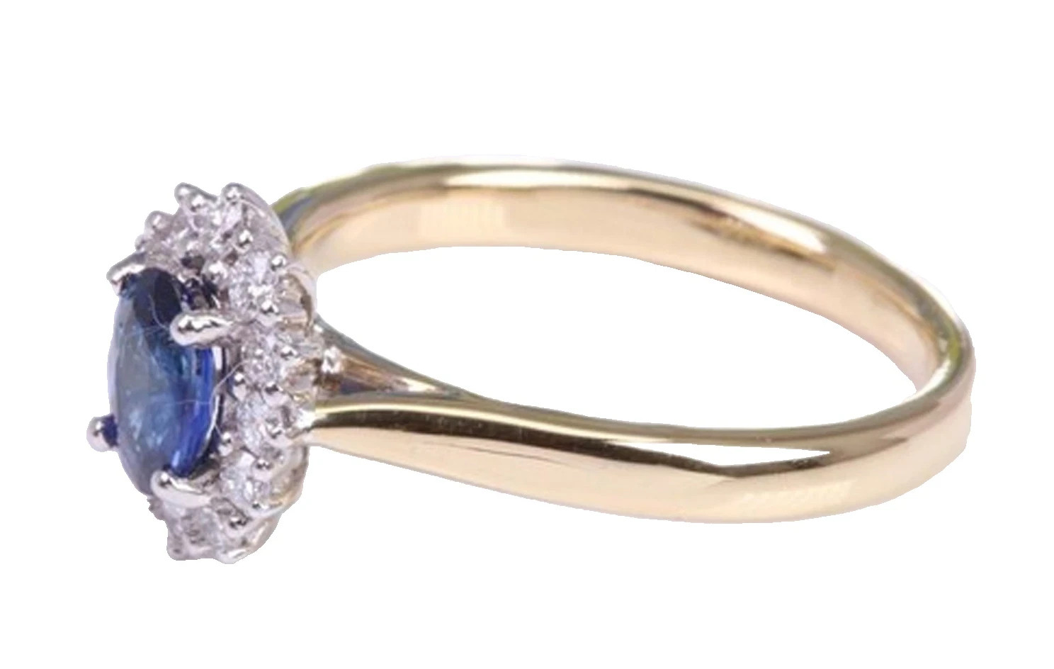 0.36ct Natural Diamond 14k BIS Hallmarked Yellow Gold Sapphire Wedding Ring