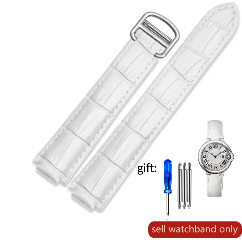 Genuine Leather Strap for Cartier Blue Balloon Men Women Vintage Soft