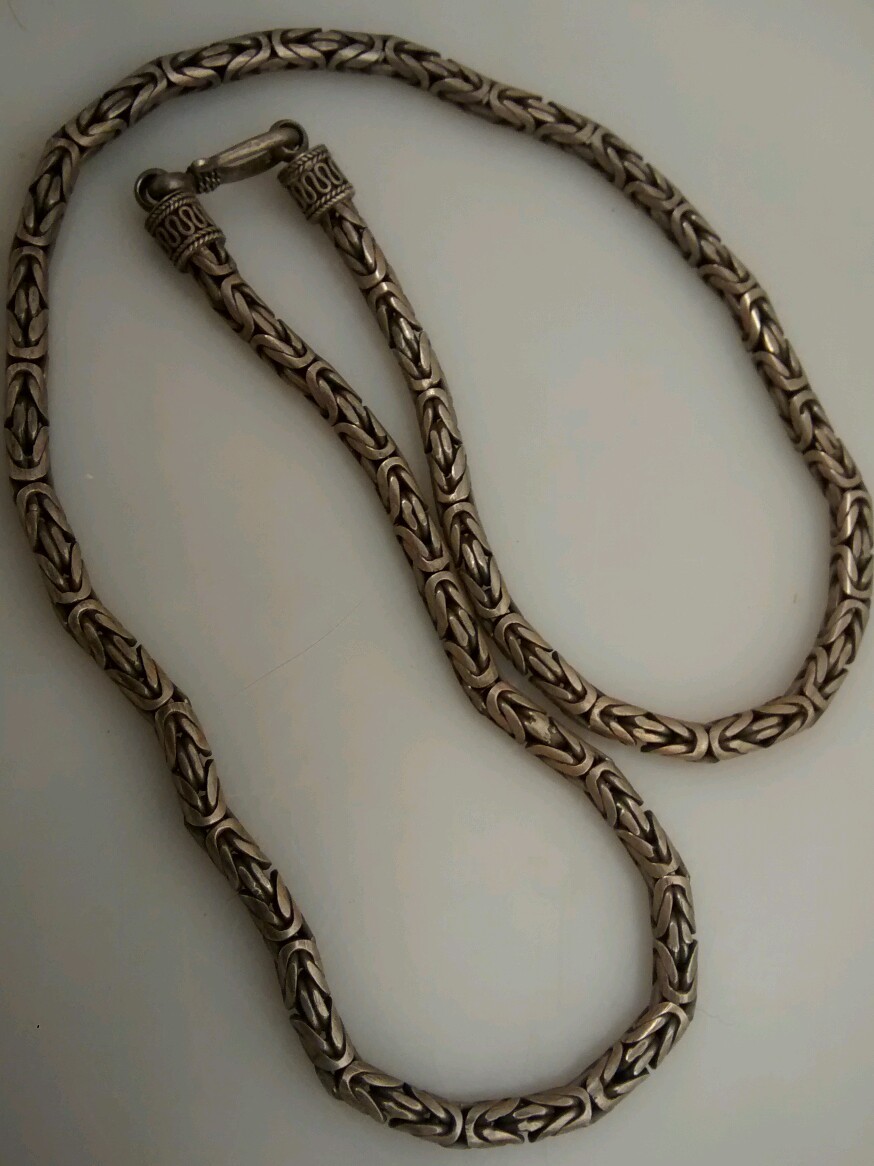 Nice Bali sterling silver 925 woven chain necklace 19 1/2 inches