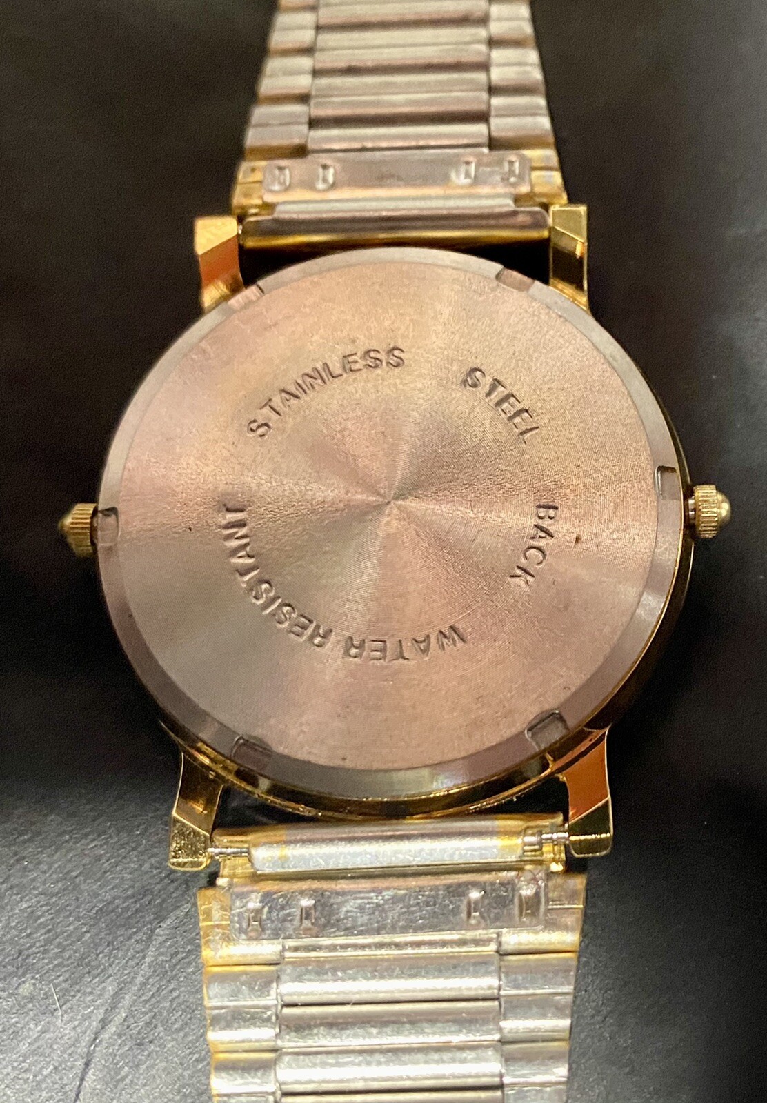 Vintage Ferro All Stainless Steel Gold/Silver Mens Watch Calendar Roman Numerals
