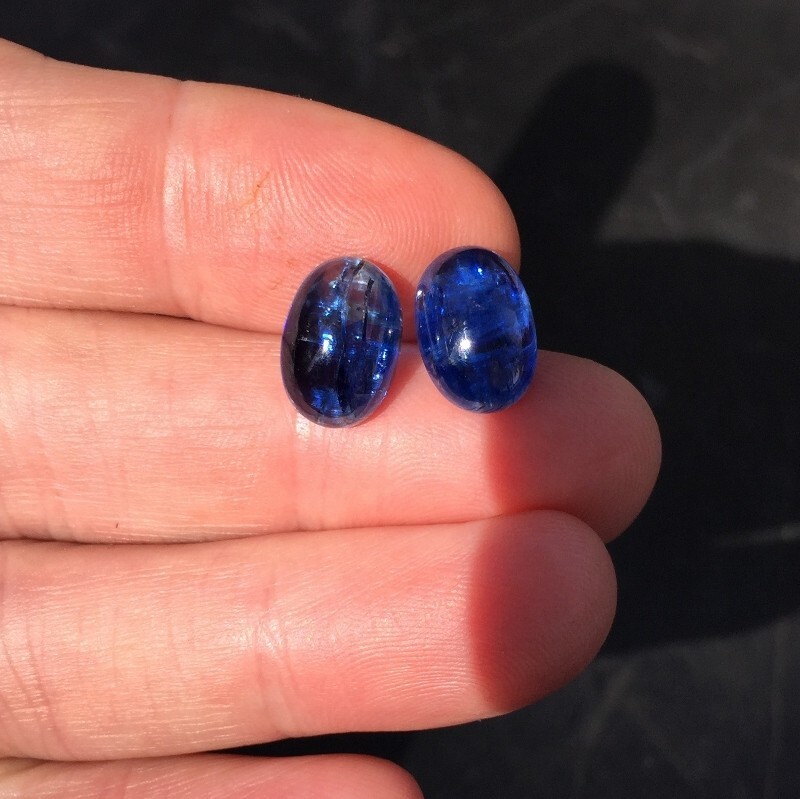 Sapphire Royal Blue! Natural Kyanite Pair India 15.81 carats GLI