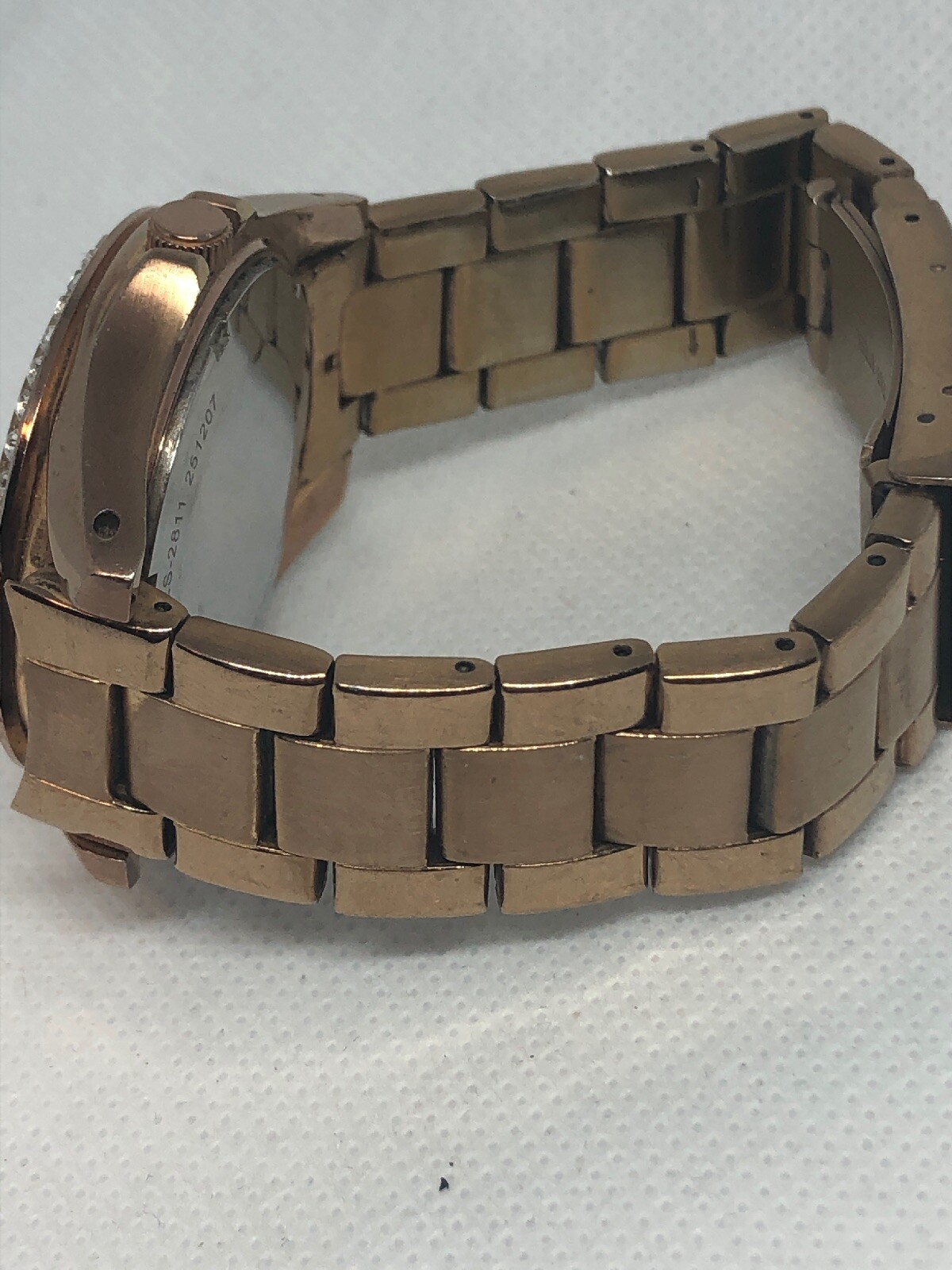 Fossil ES2811 Womens Gold Stainless Steel Analog Rose Gold Dial Wrist Watch HG31