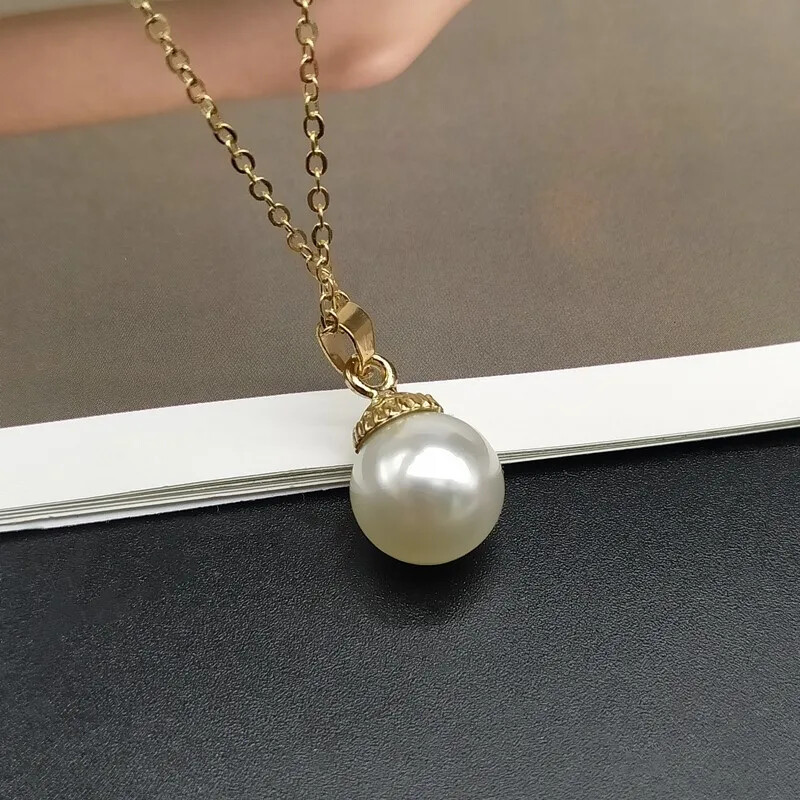 Shell Pendant Necklace for Women with Imitation Pearl Summer Style