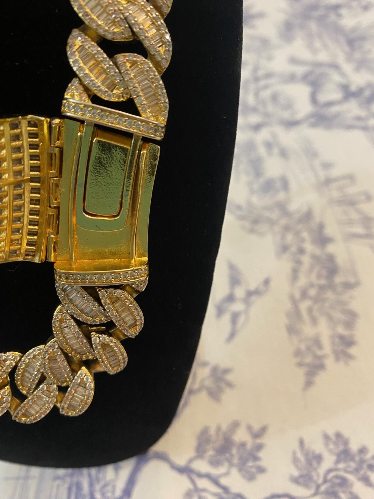 Necklace/Iced-Out Baguette Cuban Link Chain and Bracelet