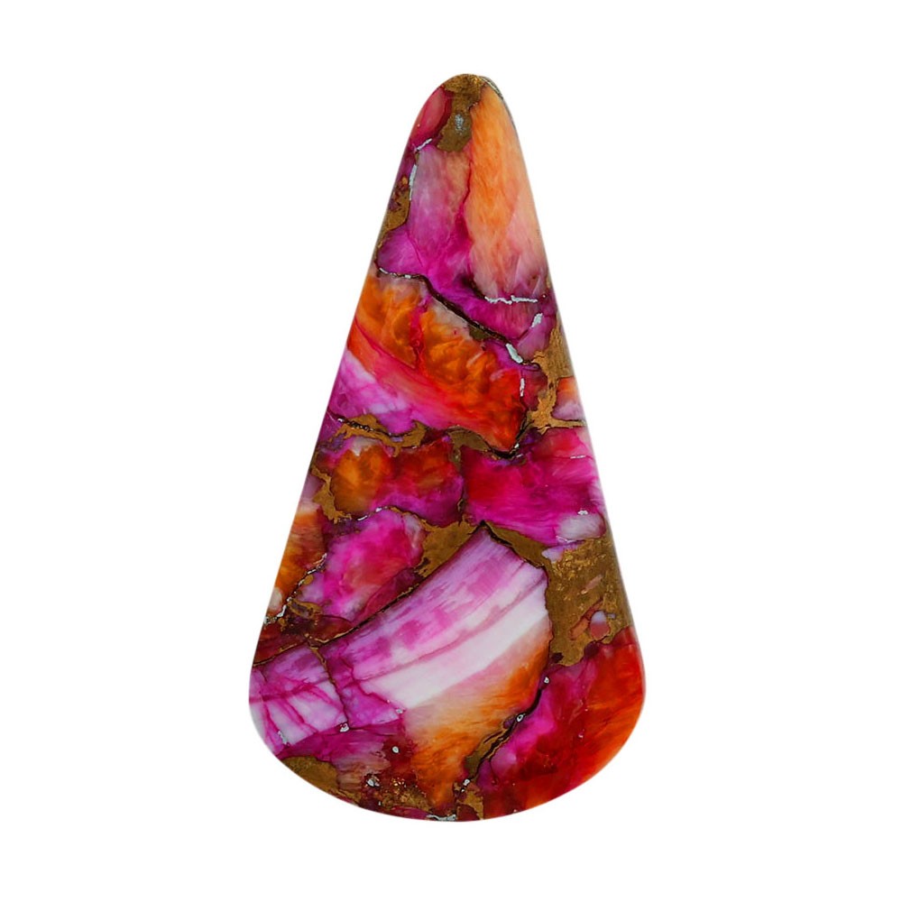 Kingman Orange Dahlia Turquoise 20.1×37.55×4.5 mm Pear Gemstone LS78-06958
