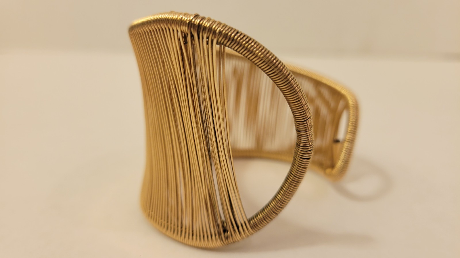 Tana Acton Cuff Bracelet 12k Gold Filled Wave Shape, Hand Crafted Adjustable