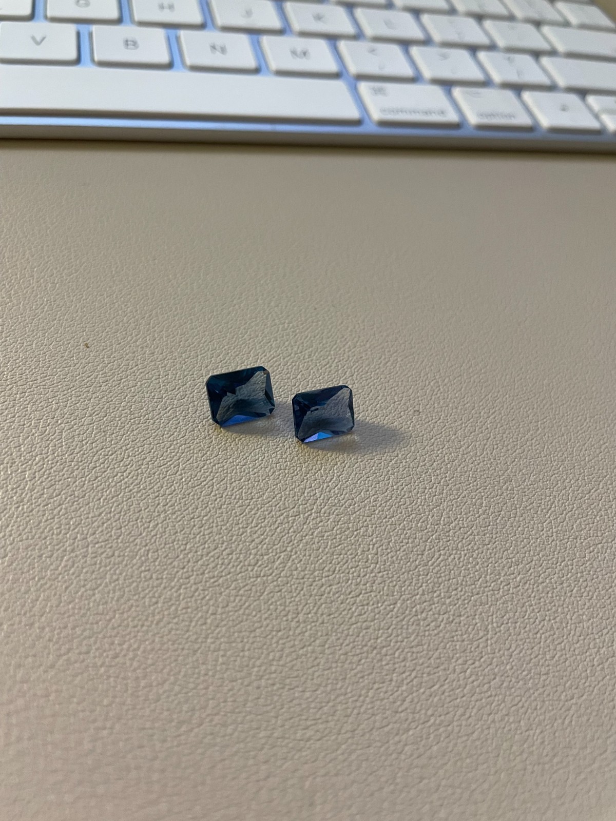 Blue Green Fluorite Pair 6x7mm Emerald Cut Natural Loose Gems
