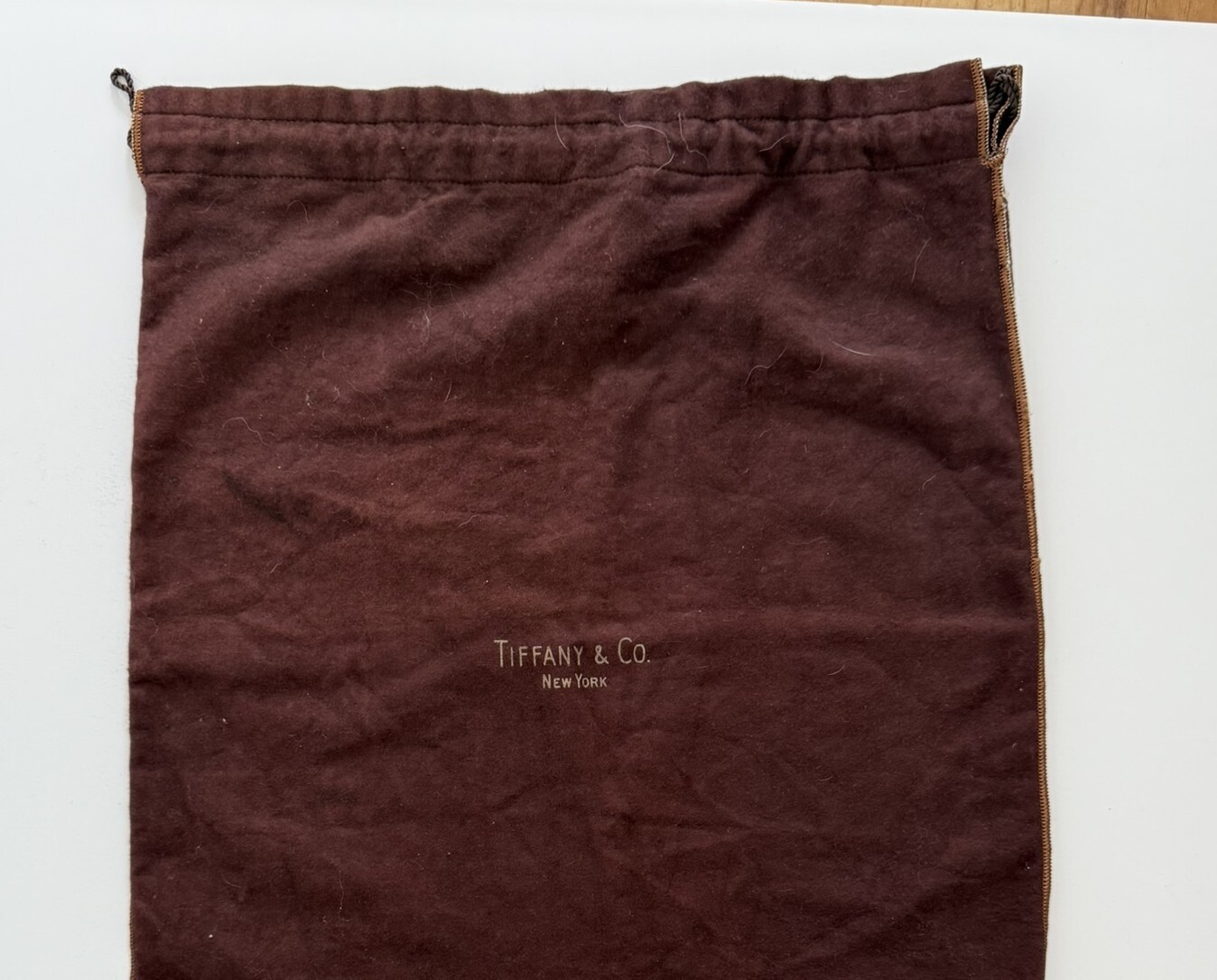 Tiffany & Co. Big 17″ x 14 “Brown Anti Tarnish Jewelry Silverware Felt Bag Pouch