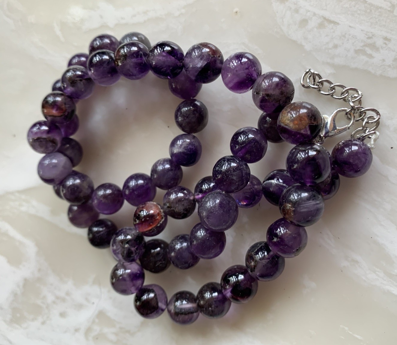 Sparkling Genuine Amethyst Beaded 20” Gemstone Necklace