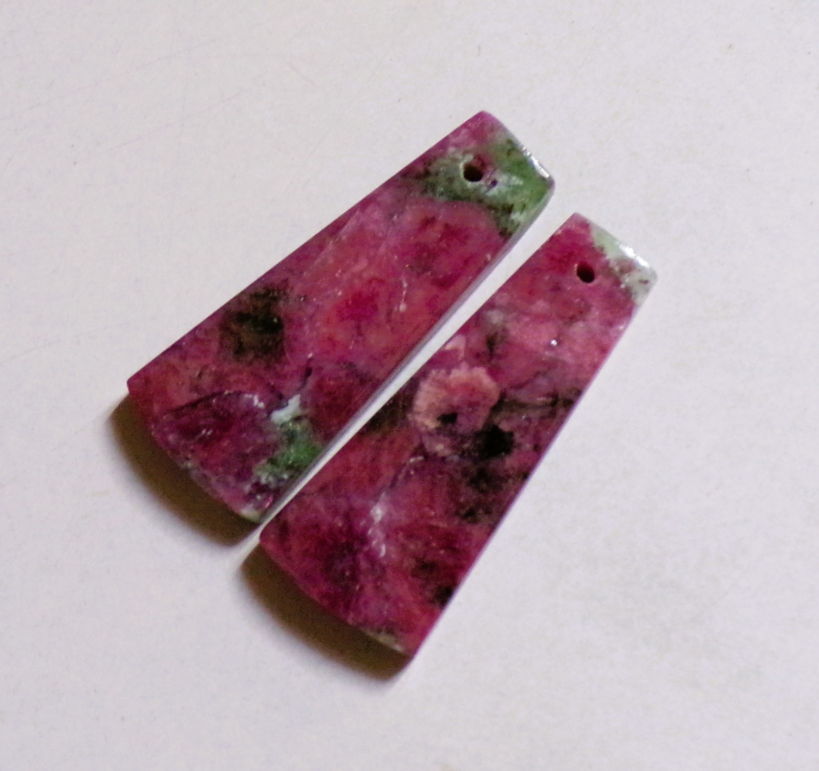 41.60 Cts Natural Ruby Zoisite Drilled Cabochon Match Pair Gemstone 32X13MM D124