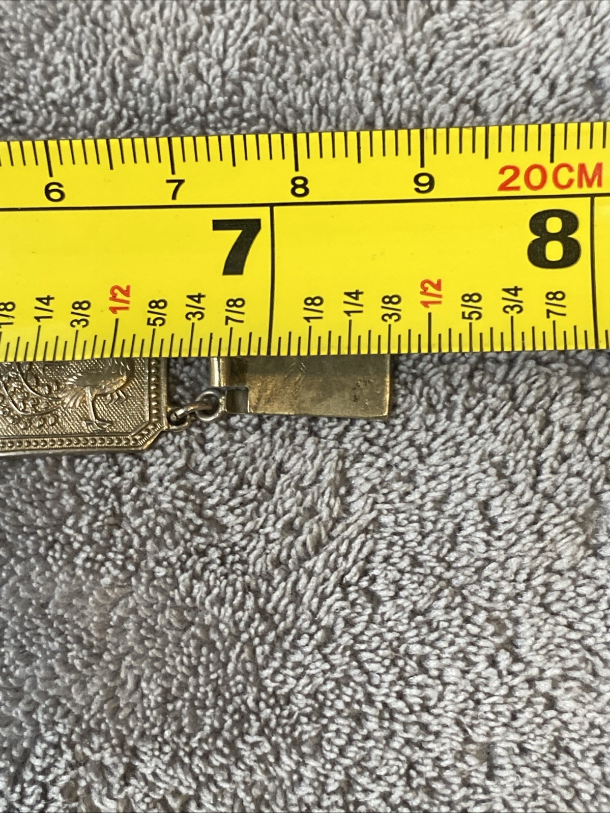 Vintage Chinese Export Silver Motif Panel Link Bracelet