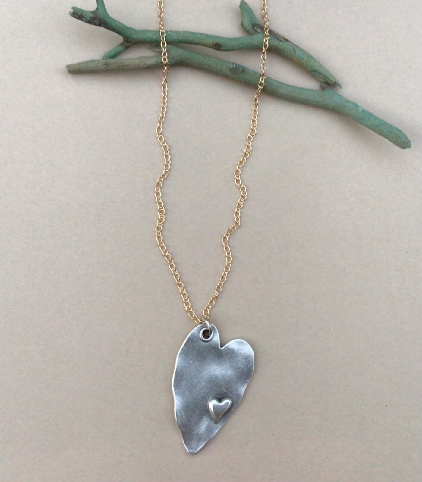 NEW ARTISAN HANDMADE SUNDANCE CHARM HEART NECKLACE HANDCRAFTED SILVER JEWELRY