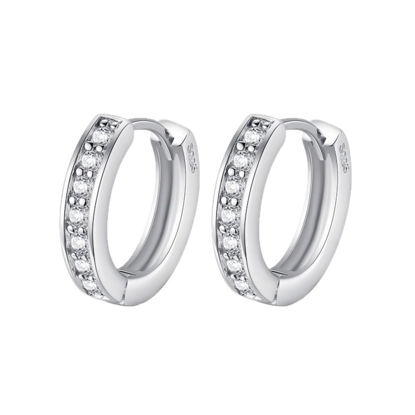 Elegant 925 Silver Filled Hoop Earring Women Cubic Zircon Jewelry Gift Pair B11