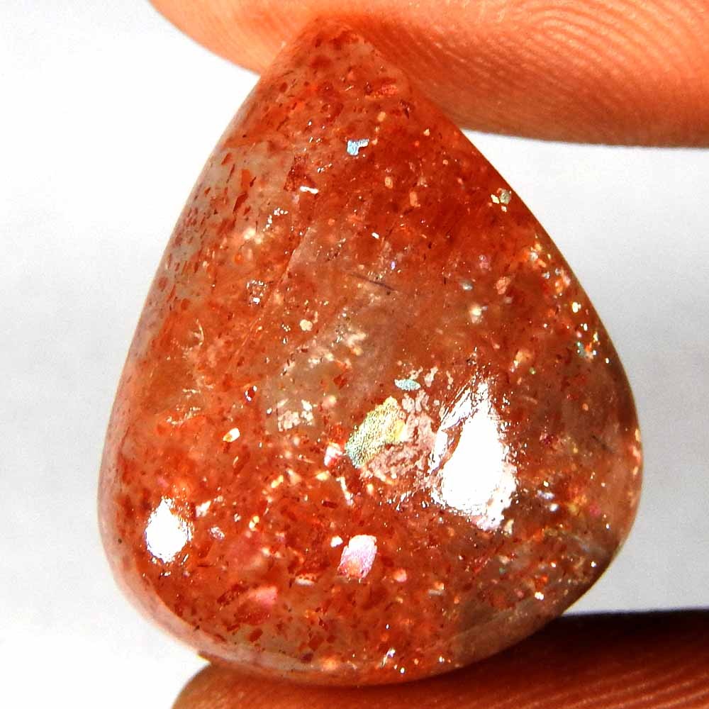 100% Natural Red Chatoyant Sunstone Pear Cab Loose Gemstones 20.70 Cts
