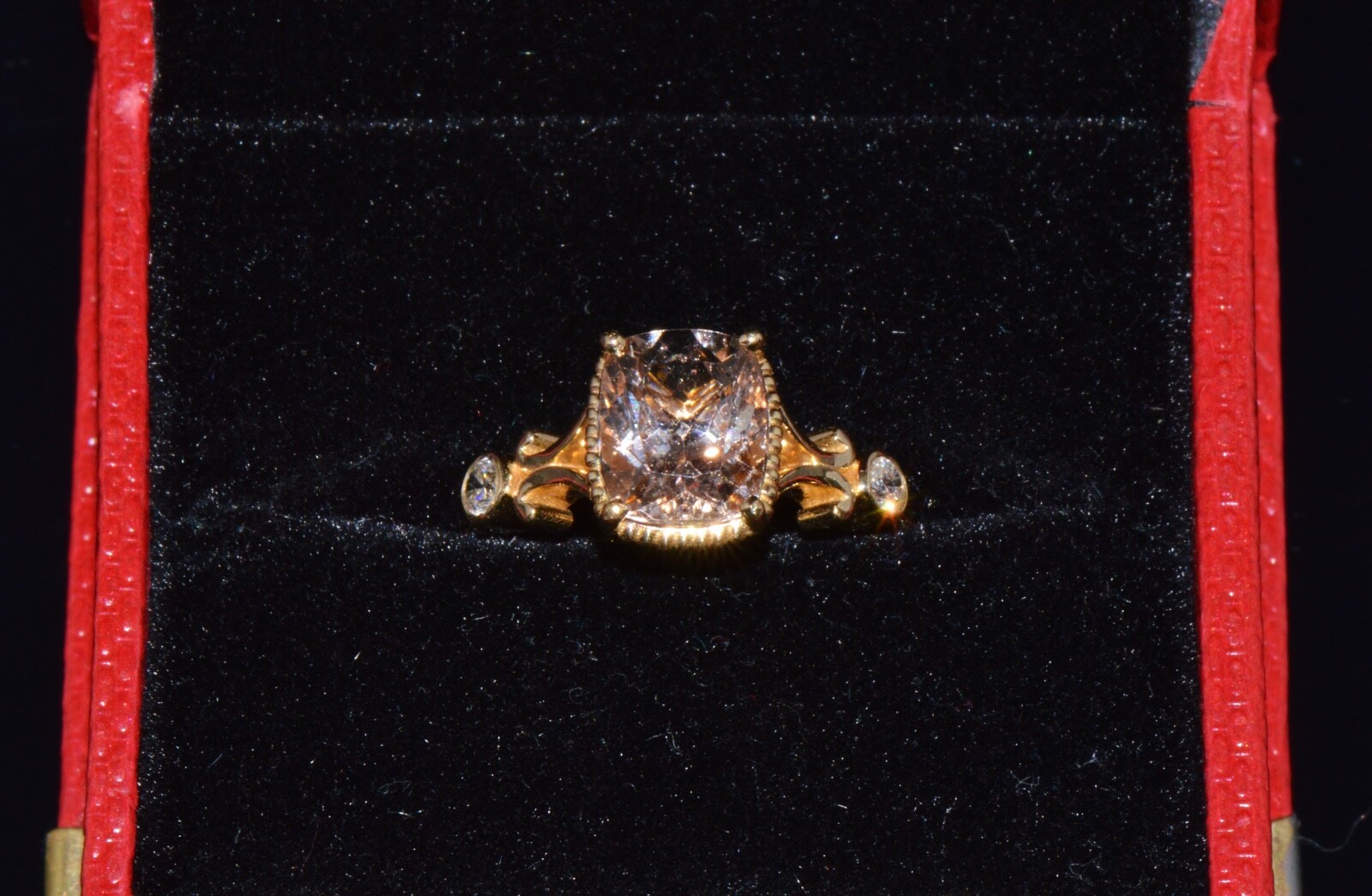 Certified Natural 2.82Cts Diamond Morganite 18K Gold Filigree Engagement Ring