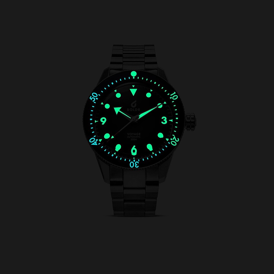 BOLDR VOYAGE MEDIT Automatico Acciaio Nero Giallo Zaffiro Orologio Uomo