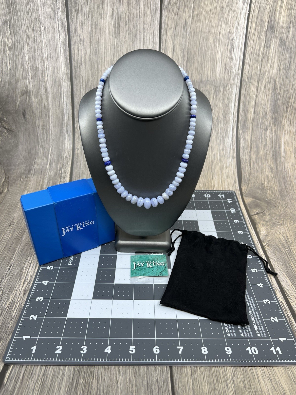Blue Lace Agate & Lapis Lazuli Necklace Mine Finds by Jay King